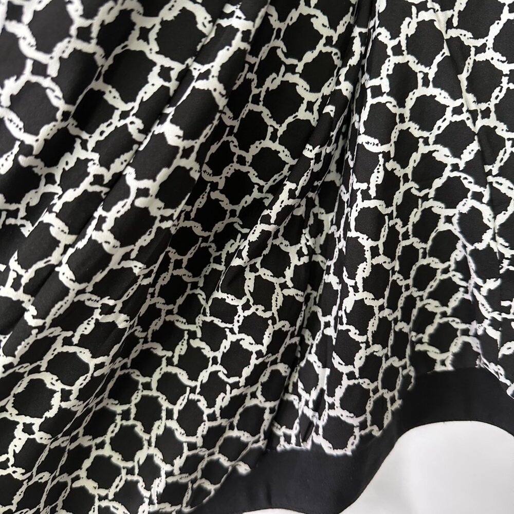 Black Cropped Open Front Blazer Pattern Lining Officecore Quiet Luxury 80's - Picture 4 of 7